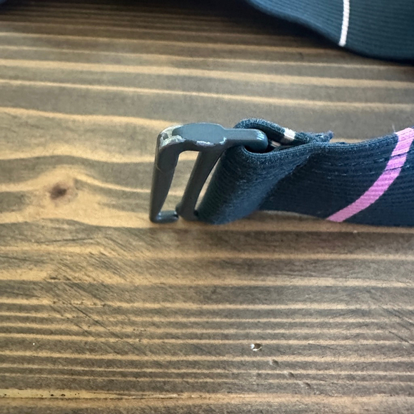 Kona Sol Women's Navy Blue Pink Stripe Triangle Bikini Top L Adjustable Bra - Picture 4 of 4